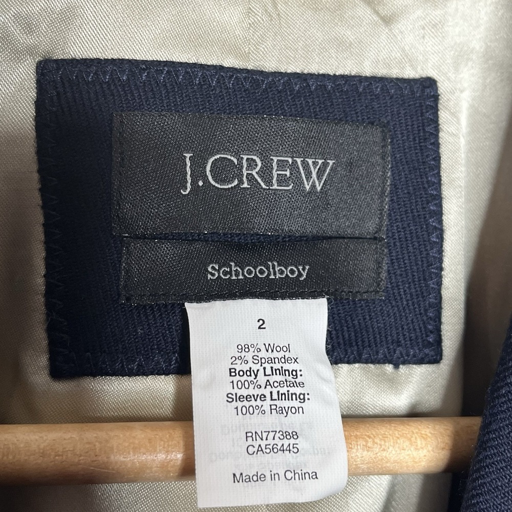 J Crew Schoolboy Blazer Navy Womens 2 Gold Button Wool Blend Old Money Heritage - Picture 5 of 8